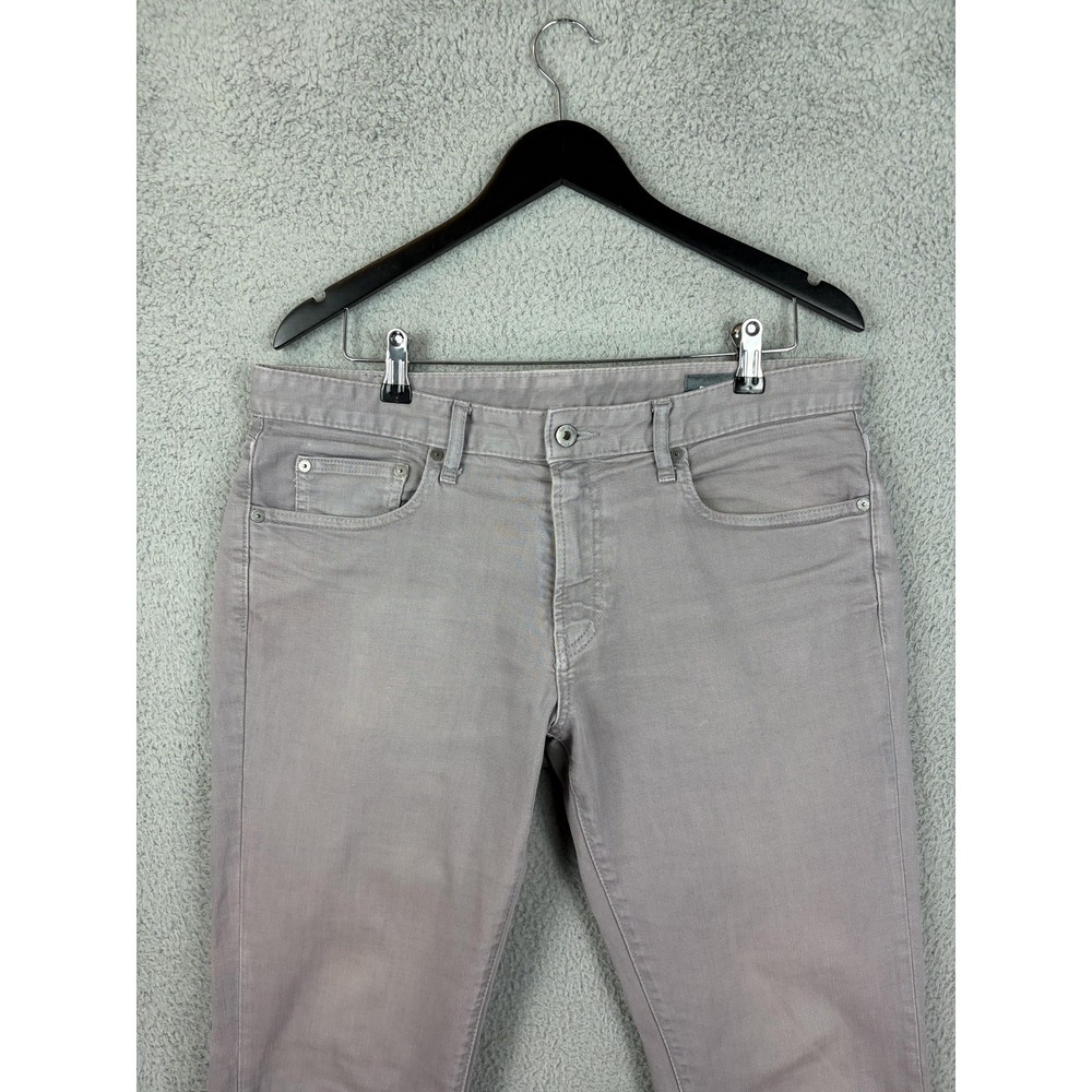 Bonobos Jeans Mens 33x34 Gray Slim Fit Stretch Tapered Denim Casual Pants Mens